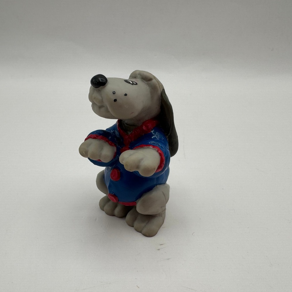 Tonka Pound Puppies Figure Unisex Small Grey Blue 1986 Vintage PVC Toy